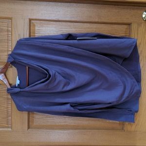 NWT plum Athlete top with hood perfect, very soft and cozy.